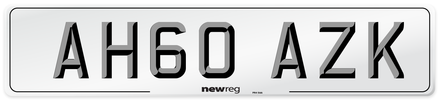 AH60 AZK Number Plate from New Reg